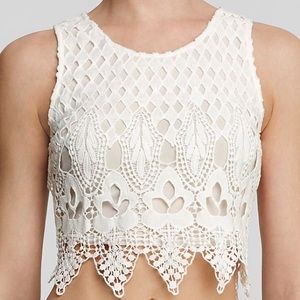 Anthropologie Lush White Lace Top